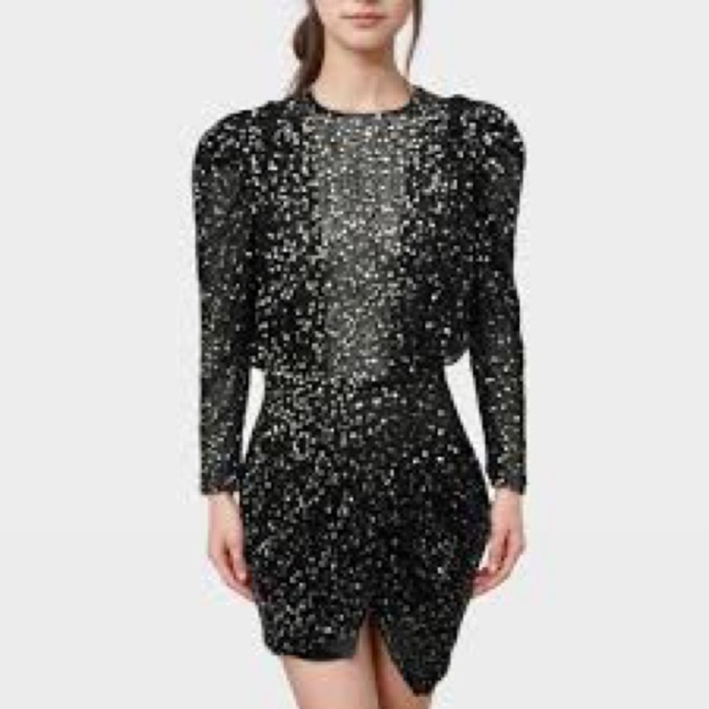 Isabel Marant Black Sequin Long Sleeve Dress (New)